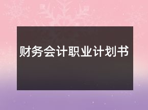 財務(wù)會計職業(yè)計劃書