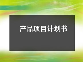 產(chǎn)品項(xiàng)目計(jì)劃書