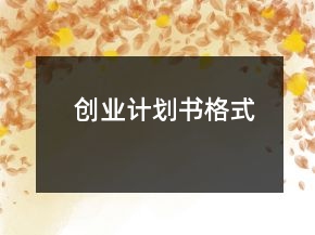 創(chuàng)業(yè)計(jì)劃書(shū)格式