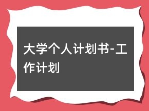 大學(xué)個(gè)人計(jì)劃書-工作計(jì)劃