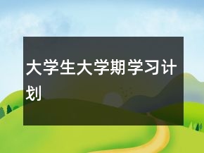 大學(xué)生大學(xué)期學(xué)習(xí)計(jì)劃
