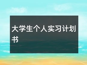 大學(xué)生個(gè)人實(shí)習(xí)計(jì)劃書