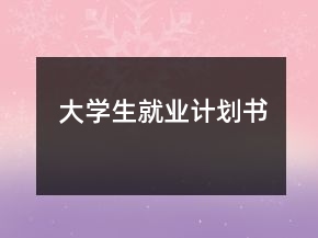 大學生就業(yè)計劃書