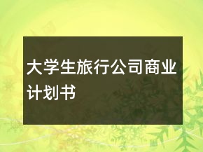 大學(xué)生旅行公司商業(yè)計劃書