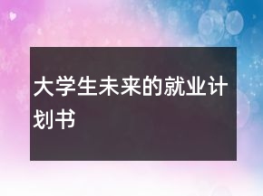 大學(xué)生未來的就業(yè)計(jì)劃書