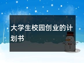 大學(xué)生校園創(chuàng)業(yè)的計(jì)劃書