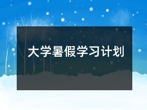 大學(xué)暑假學(xué)習(xí)計(jì)劃
