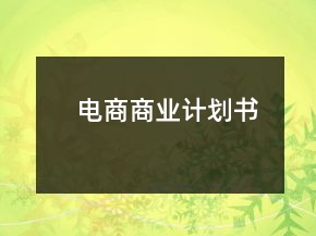 電商商業(yè)計劃書