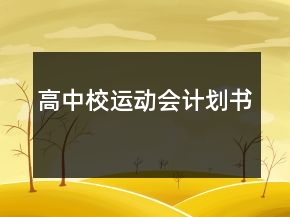 高中校運(yùn)動會計(jì)劃書