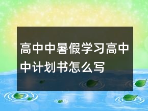 高中中暑假學(xué)習(xí)高中中計(jì)劃書怎么寫
