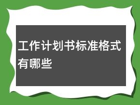 工作計(jì)劃書標(biāo)準(zhǔn)格式有哪些