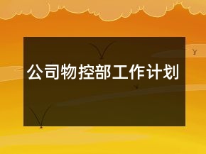 公司物控部工作計(jì)劃