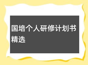 國培個人研修計劃書精選