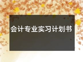 會計專業(yè)實習(xí)計劃書