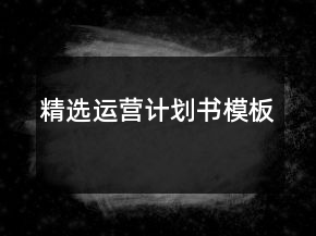 精選運營計劃書模板
