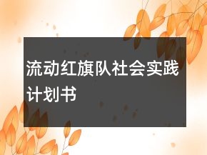 流動紅旗隊社會實踐計劃書