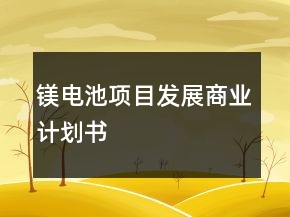 鎂電池項目發(fā)展商業(yè)計劃書