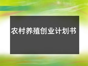 農(nóng)村養(yǎng)殖創(chuàng)業(yè)計(jì)劃書(shū)