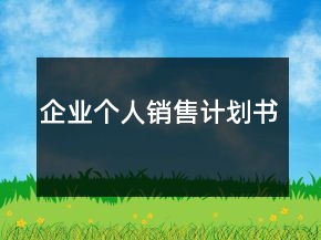 企業(yè)個人銷售計劃書