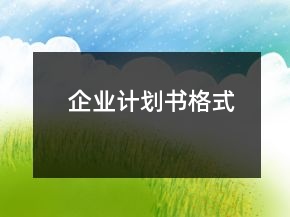 企業(yè)計(jì)劃書(shū)格式