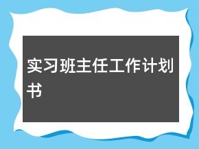 實(shí)習(xí)班主任工作計(jì)劃書(shū)