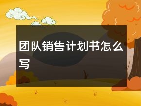 團(tuán)隊(duì)銷售計(jì)劃書怎么寫