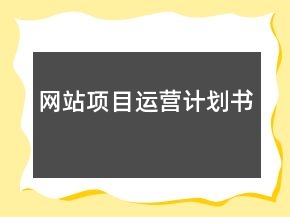網(wǎng)站項(xiàng)目運(yùn)營計(jì)劃書