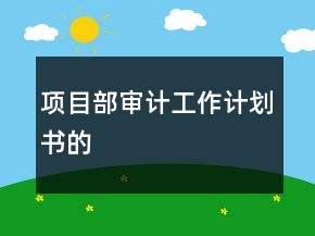 項目部審計工作計劃書的