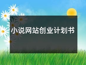 小說網(wǎng)站創(chuàng)業(yè)計劃書