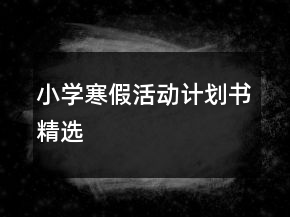小學(xué)寒假活動計(jì)劃書精選