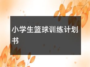 小學(xué)生籃球訓(xùn)練計(jì)劃書(shū)