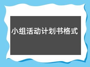 小組活動(dòng)計(jì)劃書格式