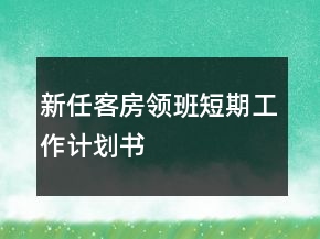 新任客房領(lǐng)班短期工作計劃書