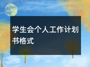 學生會個人工作計劃書格式