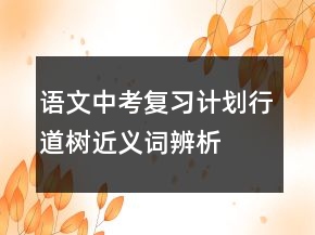 語文中考復(fù)習(xí)計劃行道樹近義詞辨析