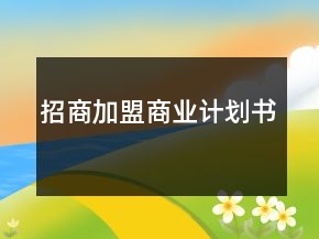 招商加盟商業(yè)計劃書