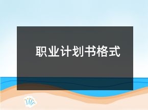 職業(yè)計(jì)劃書格式