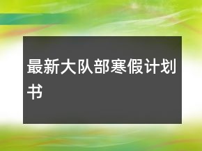 最新大隊部寒假計劃書