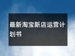 最新淘寶新店運營計劃書