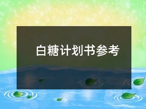 白糖計(jì)劃書參考