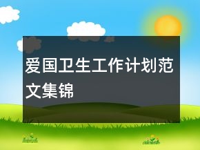 愛國(guó)衛(wèi)生工作計(jì)劃范文集錦