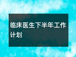 臨床醫(yī)生下半年工作計(jì)劃