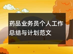 藥品業(yè)務(wù)員個(gè)人工作總結(jié)與計(jì)劃范文