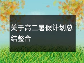 關(guān)于高二暑假計劃總結(jié)整合
