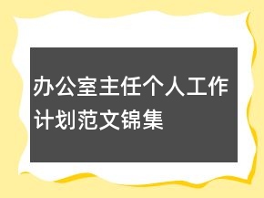 辦公室主任個(gè)人工作計(jì)劃范文錦集