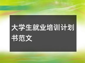 大學(xué)生就業(yè)培訓(xùn)計(jì)劃書范文