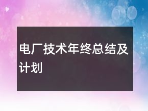 電廠技術(shù)年終總結(jié)及計劃