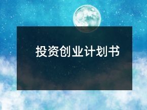 投資創(chuàng)業(yè)計劃書
