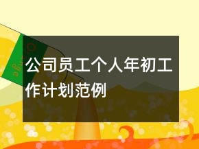 公司員工個人年初工作計劃范例