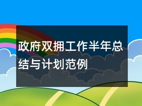 政府雙擁工作半年總結(jié)與計(jì)劃范例